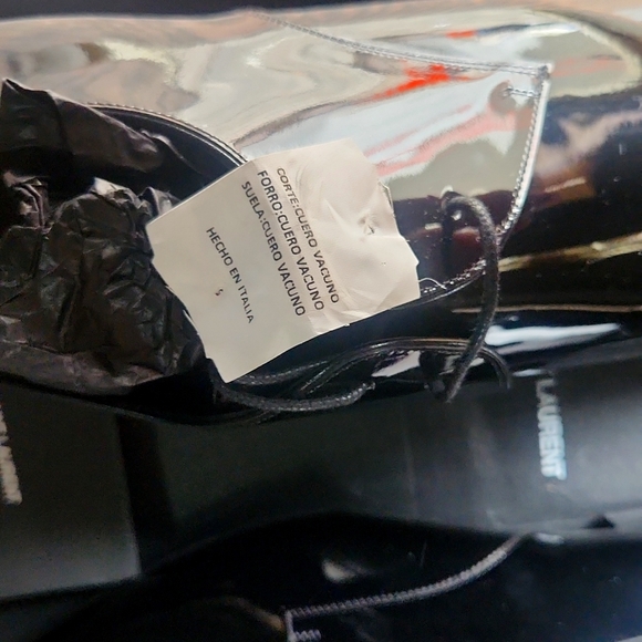 SAINT LAURENT MENS PATENT LEATHER OXFORD SHOES - Picture 3 of 4